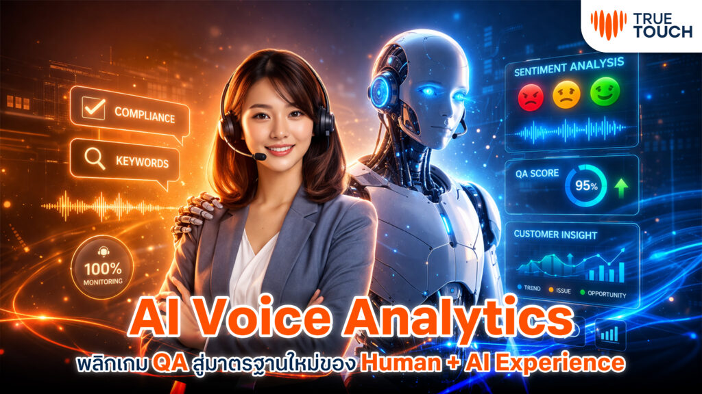 AI Voice Analytics วิเคราะห์เสียงลูกค้าเพื่อยกระดับ Quality Assurance ใน Contact Center โดย True Touch
